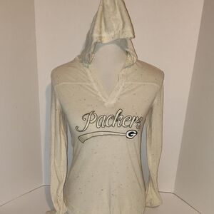 Women's Packers Cream Multicolor Hoodie Long Sleeve Shirt  Size Small